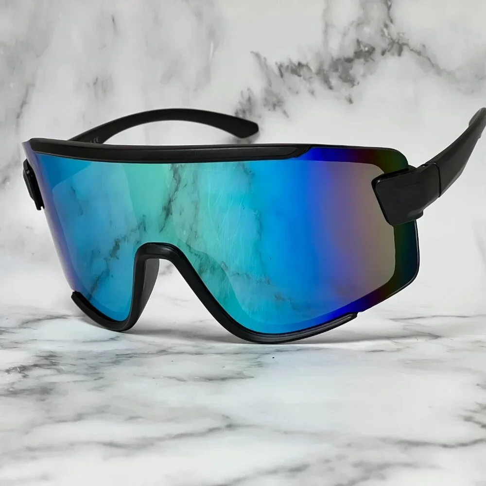 Sport Men Sunglasses Oversized Wrap Around Shield Protective UV400 Lentes Gafas‎